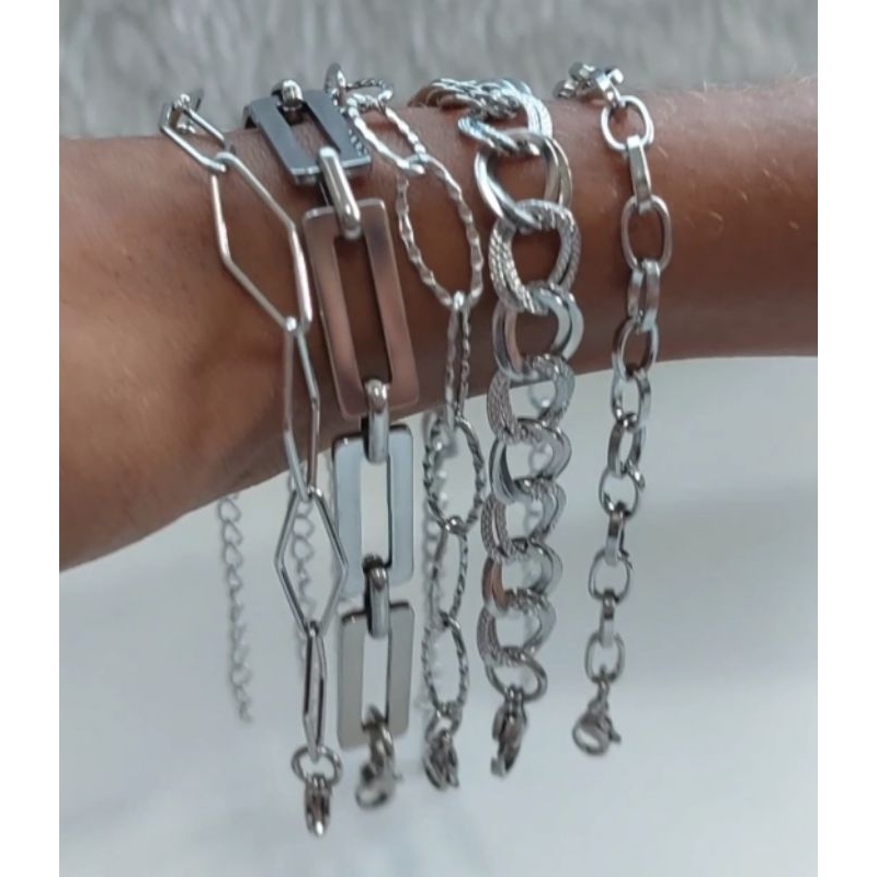 Pulseira Luxo Aço Inoxidável Sempre Brilhante - A prova d'água, não escurece não causa alergia.