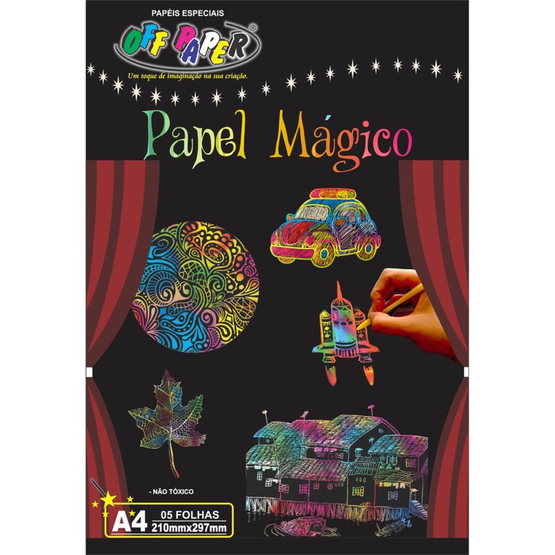 Papel Mágico com Bastão Bloco com 5 Folhas - Off Paper