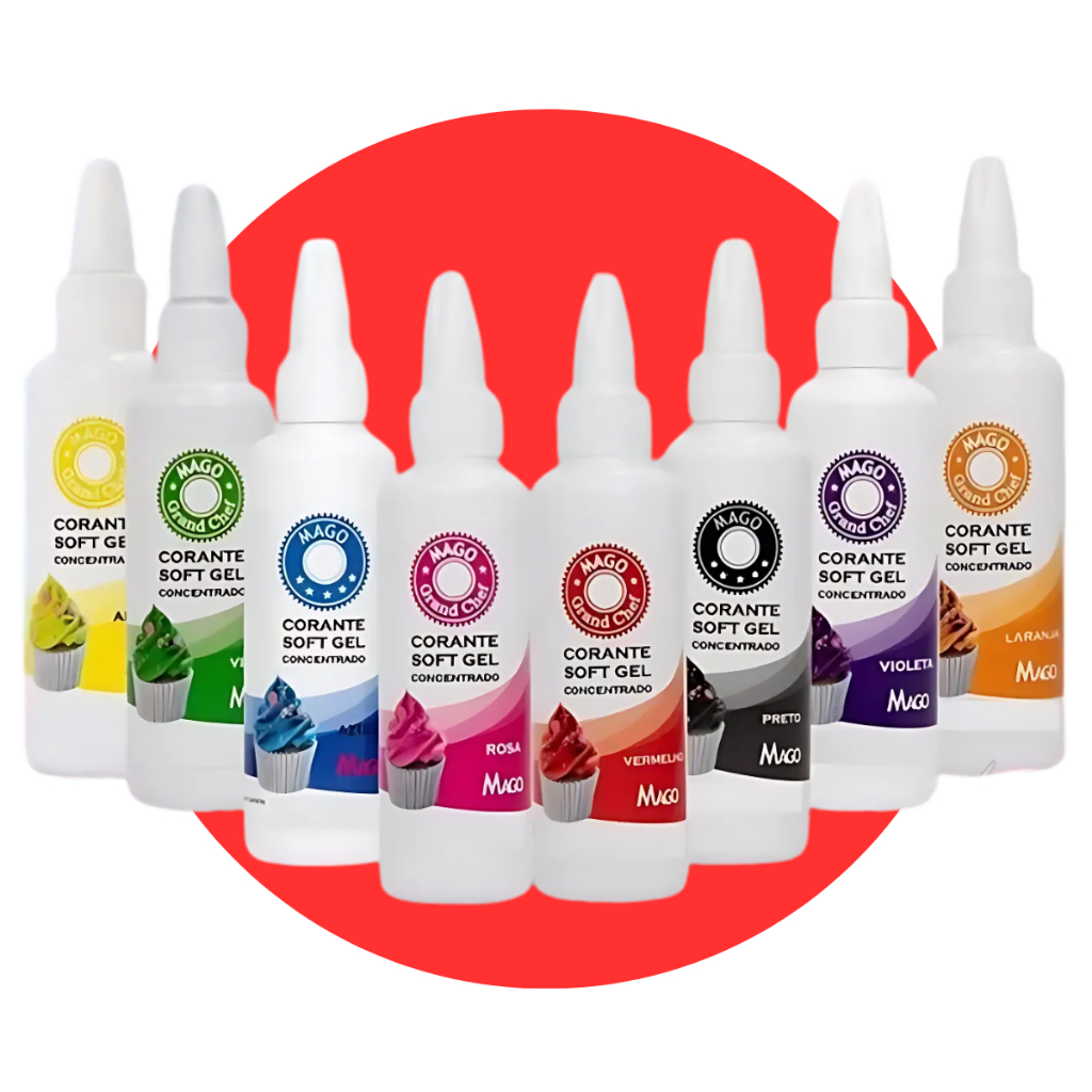 Kit 10 Unidades Corante Alimentício Mago Soft Gel 15g em Oferta na Shopee