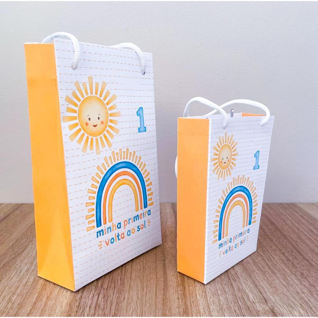 PEGUE E MONTE Sacolinha Personalizada Primeira Volta ao sol - Raio de Sol - kit festa - lembrancinha - aniversário