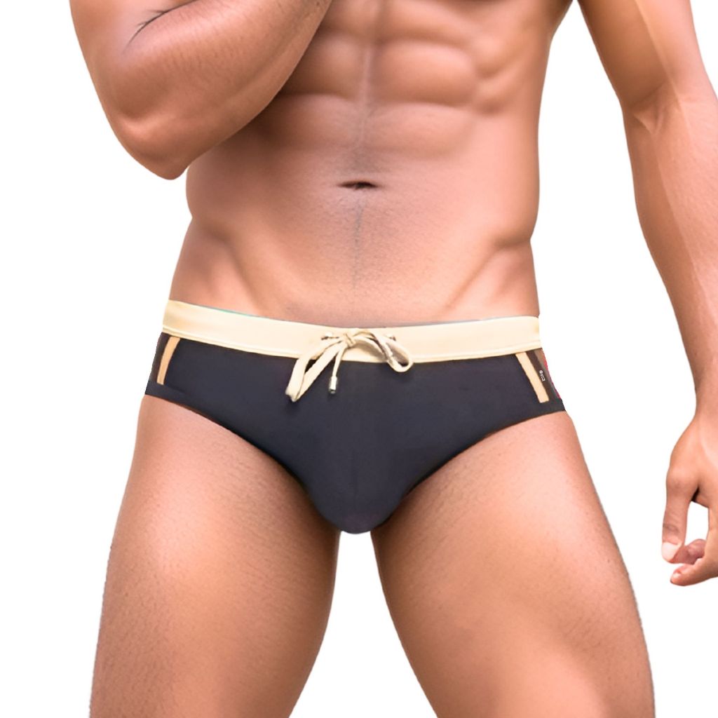 Sunga Preta/nude - Slim Cavada c/ Bojo removível - Paradise - Bienpati - Moda Praia Adulto Masculino