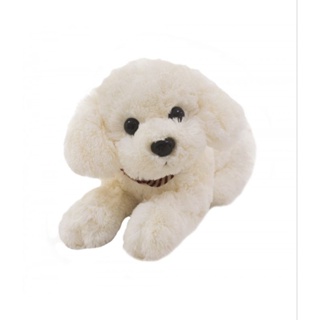 Cachorro Poodle Branco Deitado Com Laço 30cm - Pelúcia em Oferta na Shopee