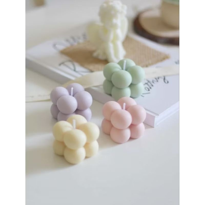 lembrancinha vela mini bubble candy, vela aromática mini bubble colorida, tons pastéis, lembrancinha perfumada
