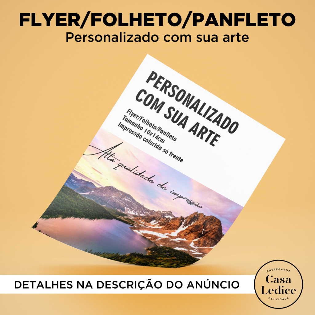 Flyer/Folheto/Panfleto Personalizado - 10x14cm - Com sua Arte - Só Frente