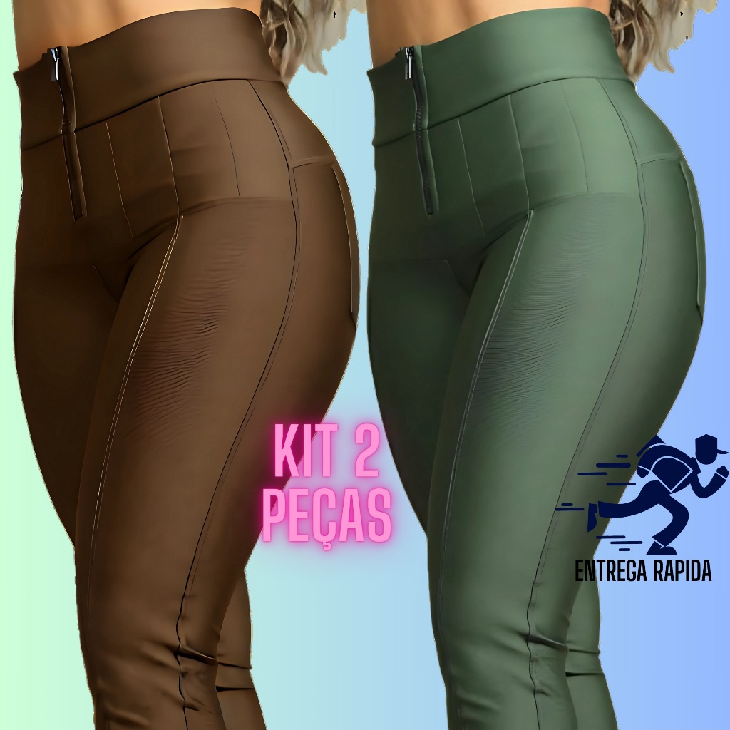 Kit's Calças Lipo Compressora em Suplex Modela seu Corpo em Oferta na Shopee