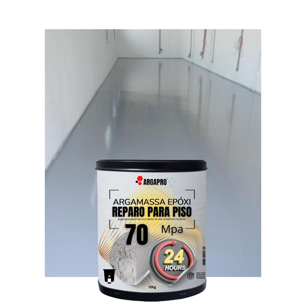 Argamassa Epoxi Reparos pisos 70mpa Resistençia Ultra secagem em 24 horas transito pesado kit 10kg