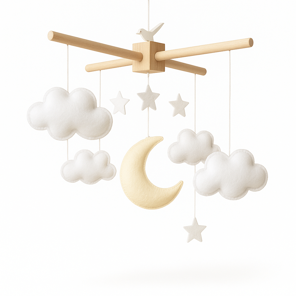 Mobile Giratorio de Madeira para Berco Bebê Decoracao Quarto Infantil em Oferta na Shopee