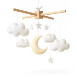Mobile Giratorio de Madeira para Berco Bebê Decoracao Quarto Infantil