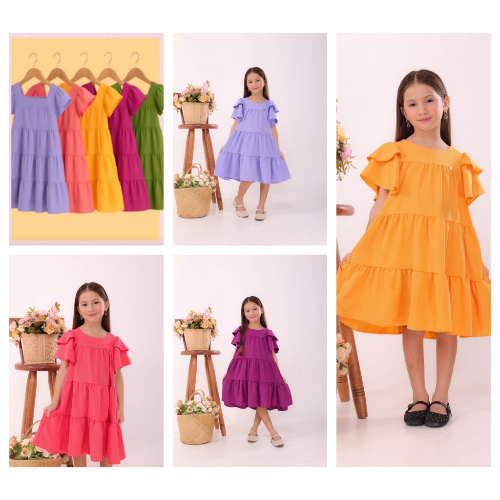 Vestido Mavie Moda Infantil Juvenil Menina Casual Festa Cores