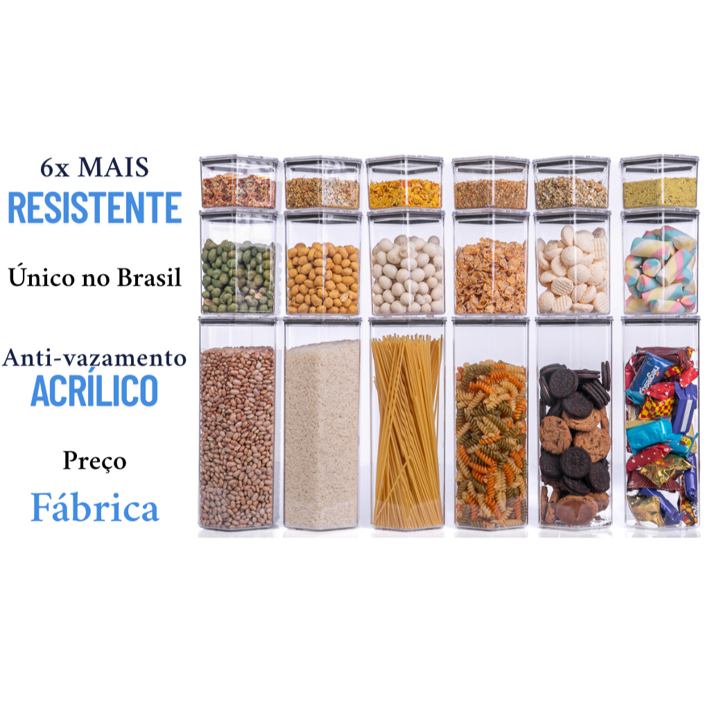 Kit Potes Herméticos Sextavados Lançamento. Escolha Seu Kit 1 ao Kit 7. em Oferta na Shopee