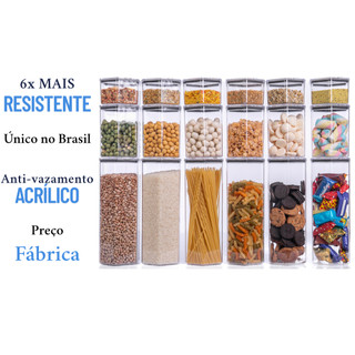 Kit Potes Herméticos Sextavados Lançamento. Escolha Seu Kit 1 ao Kit 7.