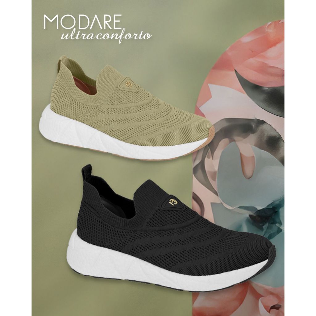 Tênis Feminino Calce Fácil Meia Actvitta Original Esporte Tênis Slip On Feminino Adana Modare