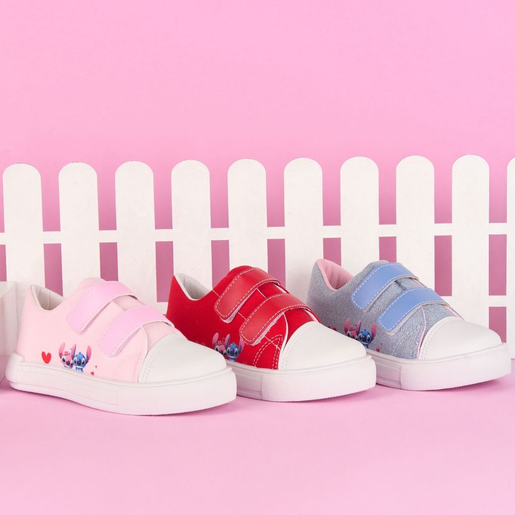 Tênis Infantil Menina Star Personagem Stitch Ajustável Escolar Dia a Dia Confortável Estiloso em Oferta na Shopee