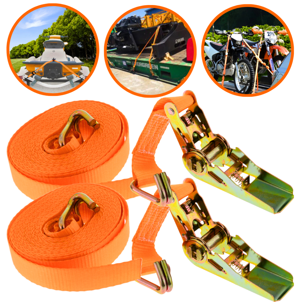 Kit 2 Cintas Catracas Para Amarração Suporta Até 800kg Com 5 Metros Para Amarrar Cargas Jet Sky Cintas Catracas Atmas