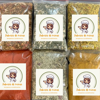 kit 12 TEMPEROS E CONDIMENTOS ESPECIAIS - NATURAIS SEM CONSERVANTES em Oferta na Shopee