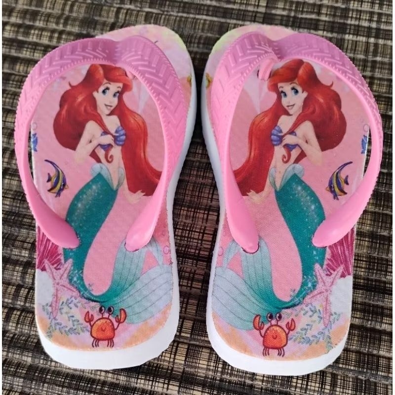 Chinelo Dedo Feminino Pequena Sereia Ariel Personalizado Infantil e Adulto do 23 ao 42