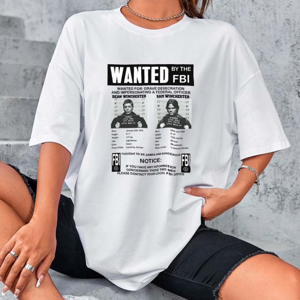 Camiseta Feminina Blusinha da Serie Supernatural Blusa do Dean e Sam T-shirt Camisa de Algodão