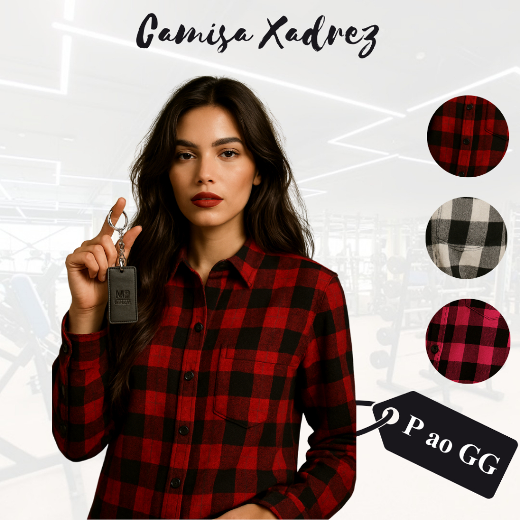 Camisa Xadrez Feminina Flanelada Feminino Flanela Blusa Sem Capuz
