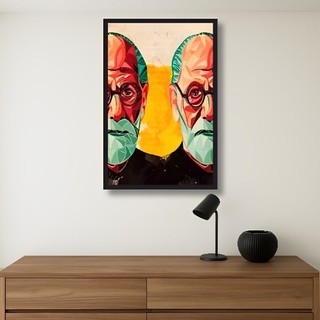 Quadro decorativo pintura moderna Sigmunt Freud arte incrível