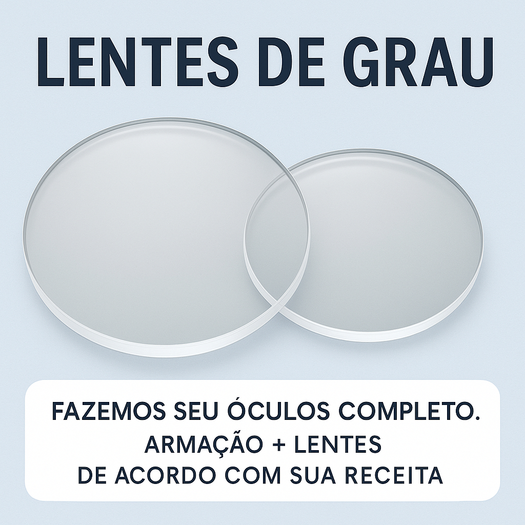Lentes de Grau Personalizadas Anti Reflexo e Anti Luz Azul Miopia Astigmatismo Hipermetropia