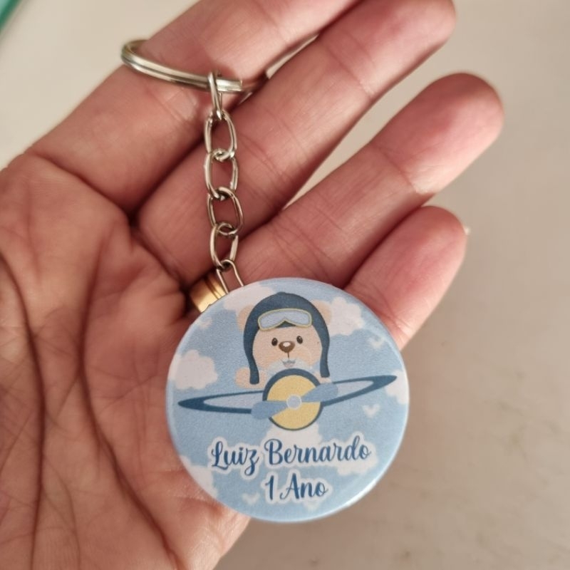 ENVIO RÁPIDO kit Lembrancinha Aniversário Ursinho Aviador Chaveiros Personalizados Lembrança