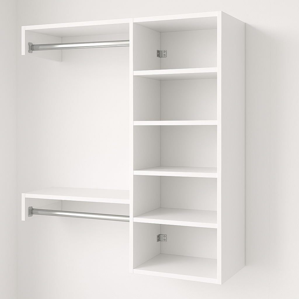 Arara Cabideiro Suspenso De Parede Closet Acessível Aberto MDF