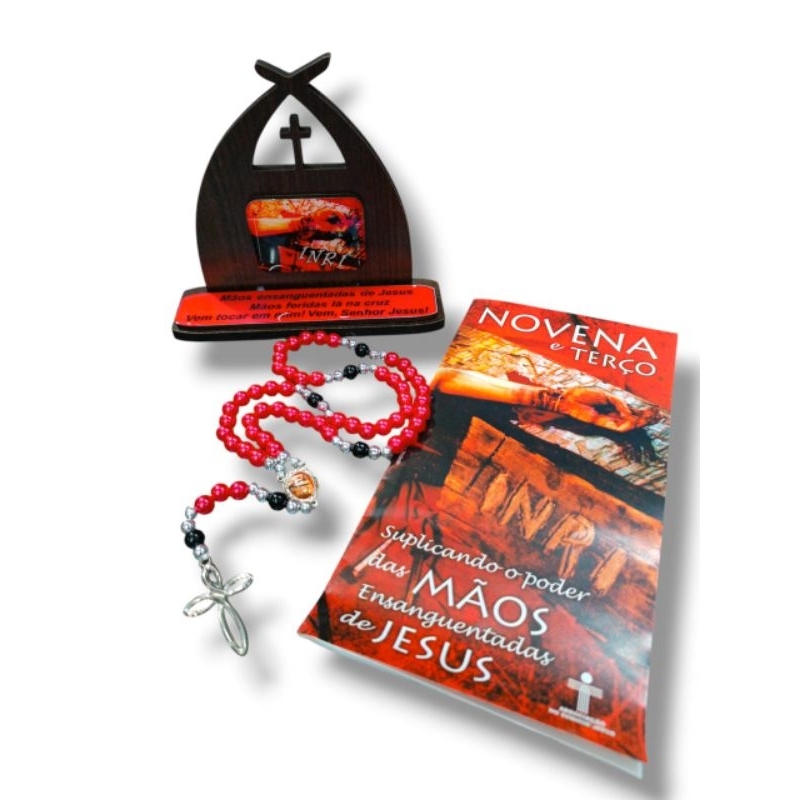 Capelinha Mãos Ensanguentadas mais Terços em Oferta na Shopee