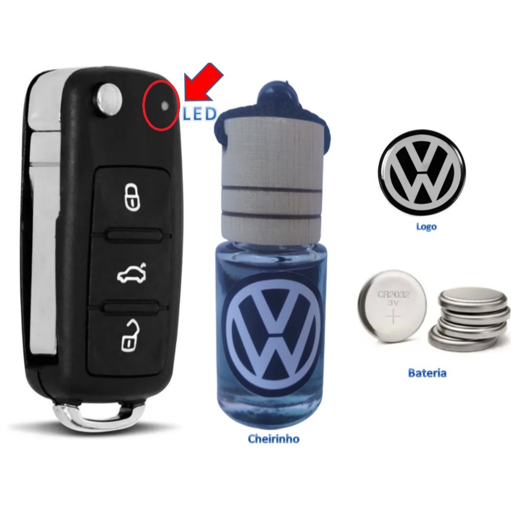 Carcaça Chave Vw Gol Up Voyage Amarok Saveiro Jetta Golf 3 Botões G6 em Oferta na Shopee