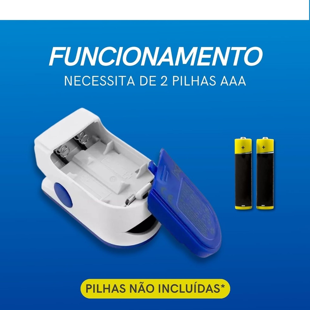Oxímetro de Pulso Portátil com Clipe de Dedo para Monitoramento Doméstico de Saturação de Oxigênio no Sangue