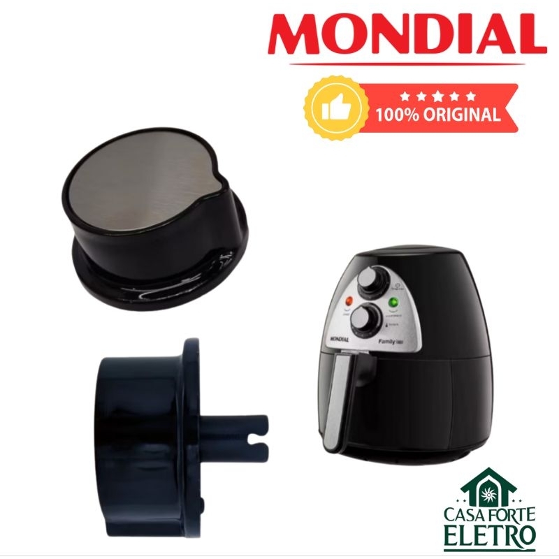 Botão Original Preto Timer Air Fryer Mondial AF-01 AF-05  AF-08  NAF-03 NAF-03L  NAF-05  Chavetado
