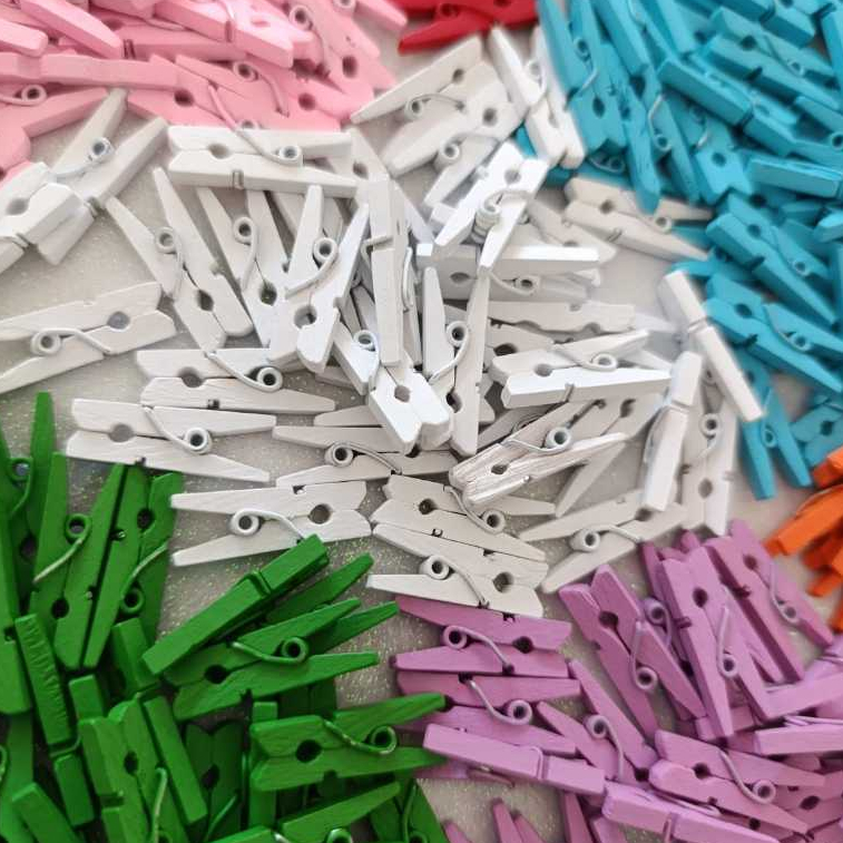 50 Mini Pregador - Prendedor de Madeira 2,5 e 3,5cm para Lembrancinhas Artesanato em Oferta na Shopee