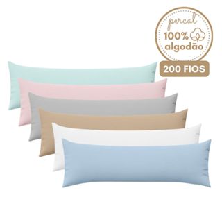 Fronha para Travesseiro de Corpo 100% Algodão Capa Percal 200 Fios Toque Macio Cor Suave Xuxão em Oferta na Shopee