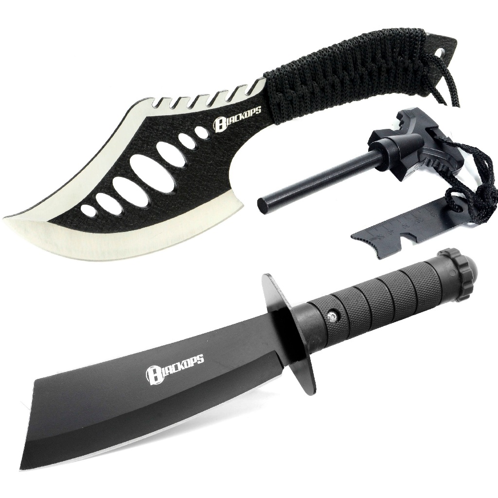 Machado Tático Viking Militar Camping Sobrevivência K-A05+Faca Tática THY-12+ Pederneira Magnésio