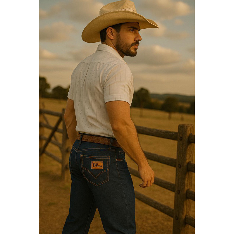 Calça Country Jeans Masculina Rodeio Peão Premium Calça Jeans