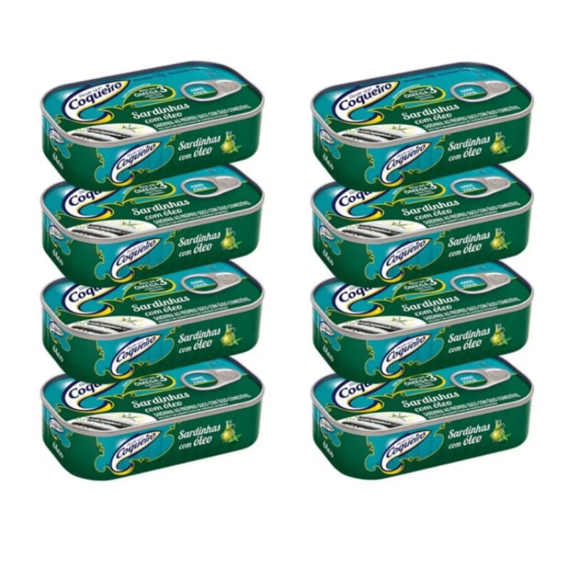 KIT 8 SARDINHA COQUEIRO NO OLEO 125g