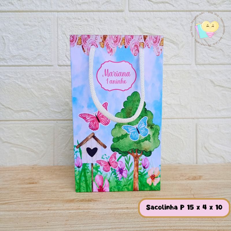 Sacolinha Surpresa Jardim Das Borboletas - Personalizados - Lembrancinha - Festa infantil - Aniversário / PEGUE E MONTE