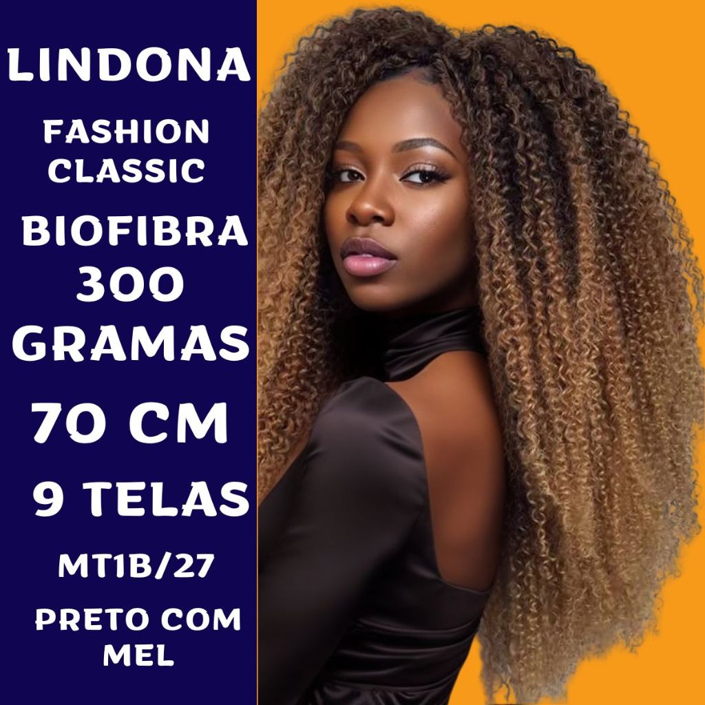 Cabelo Cacheado Bio Fibra, Bio Vegetal Lindona/Melinda 70cm FASHION CLASSIC