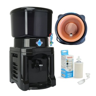 Filtro de Água Natalia 8.6 L com CUBA DE BARRO e Vela Tripla Ação e boia. em Oferta na Shopee