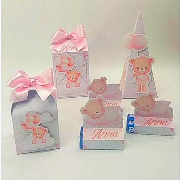 Kit Festa Lembrancinhas- Chá revelação-Chá de Bebê Pegue e Monte-Lembrancinhas personalizadas Festa-Aniversário-Caixinha