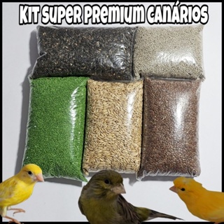 Kit Canário super Premium  (kit 99) 100g perila+200g Níger+250g aveia+250g ExtrusaGreen+250g linhaça em Oferta na Shopee