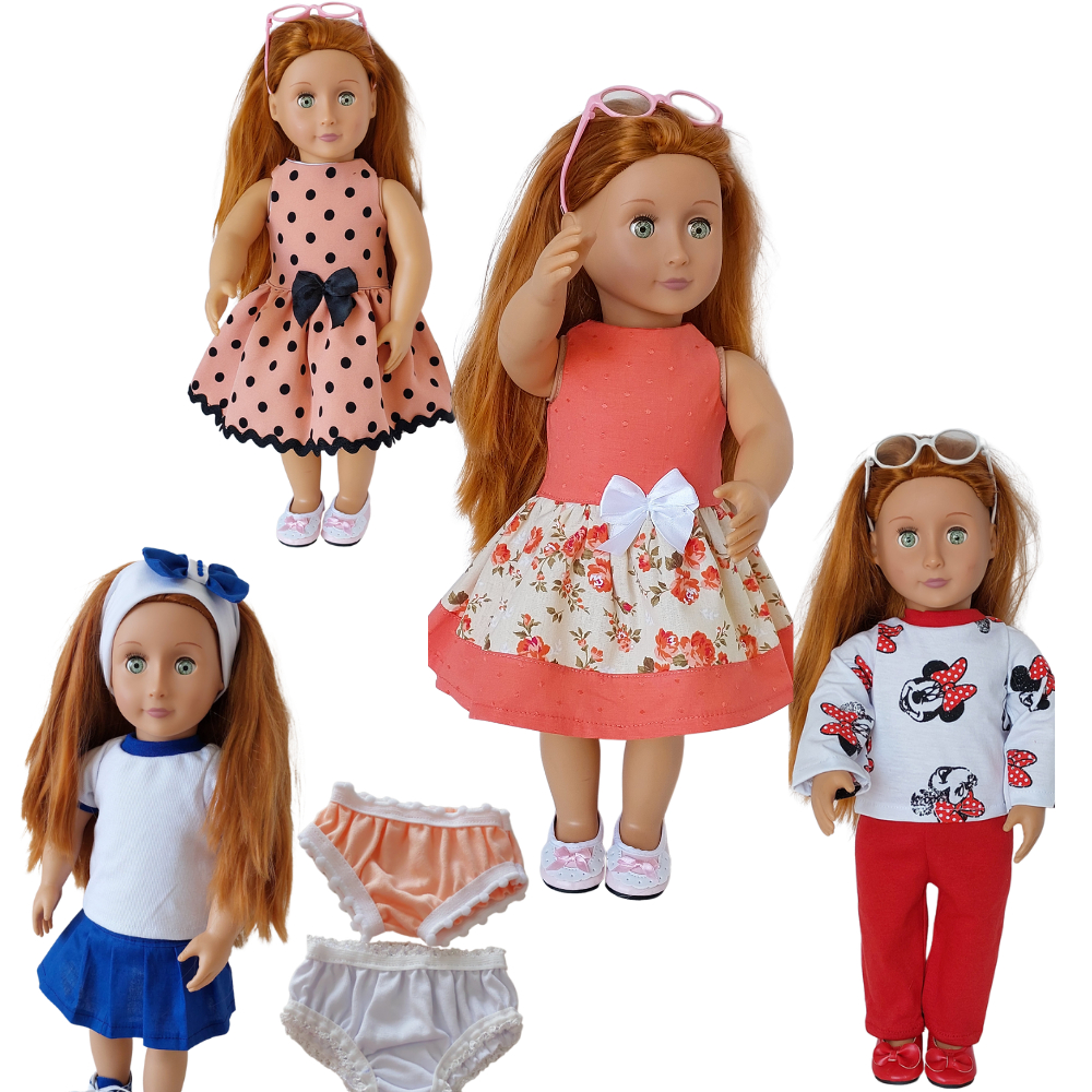 lumaniaa Roupa Boneca Our Generation Kit Mix Colegial C/ 8 Peças (leia a descrição)