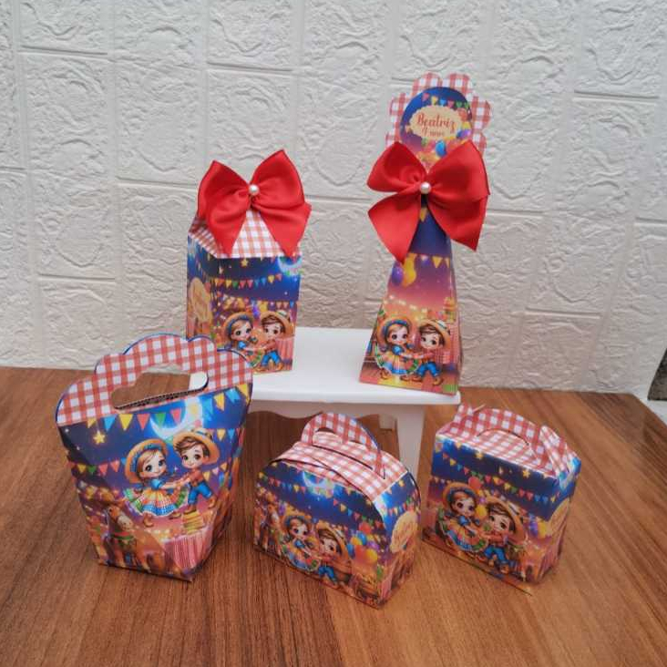 PEGUE E MONTE - Kit Festa PersonalizadoS  Quadrilha Festa Junina São João Lembrancinhas Caixinhas para Aniversário