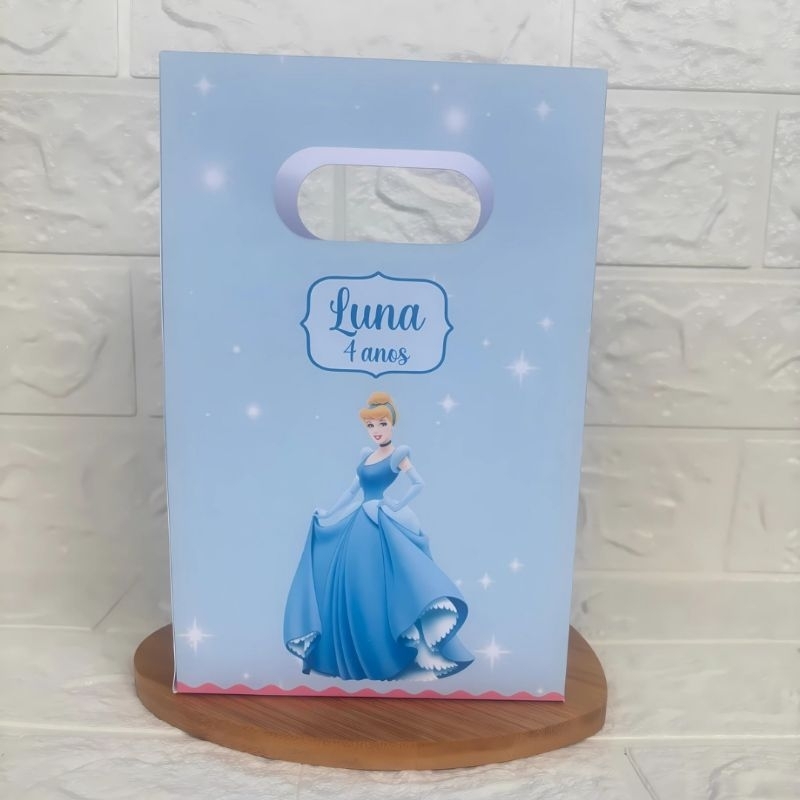 PEGUE E MONTE - Sacolinha Surpresa Personalizada Cinderela - Festa Infantil - Aniversário – Lembrancinha