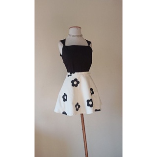 saia vintage branco floral em Oferta na Shopee