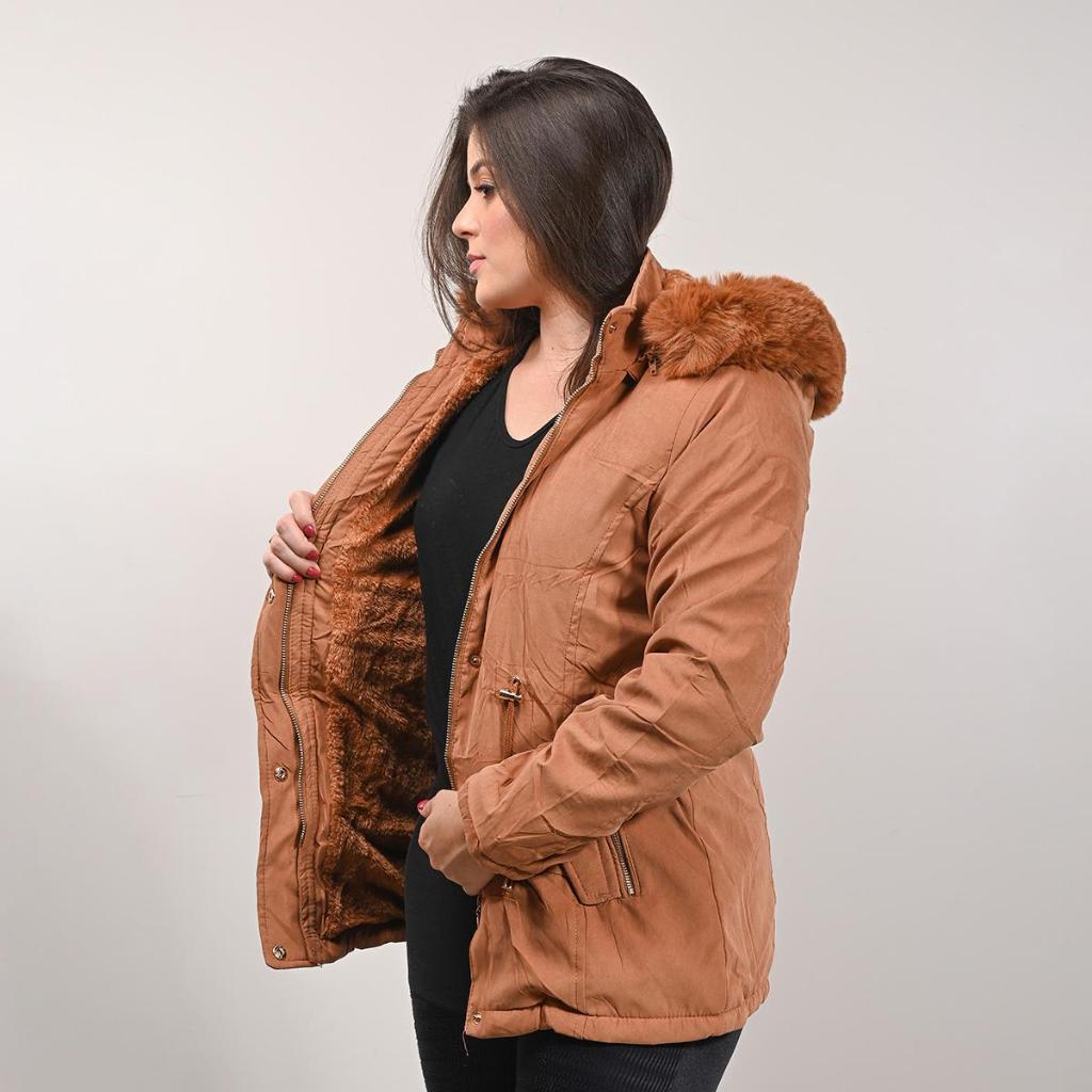 JAQUETA PARKA REMOVIVEL FEMENINA INVERNO CONFOTAVEL