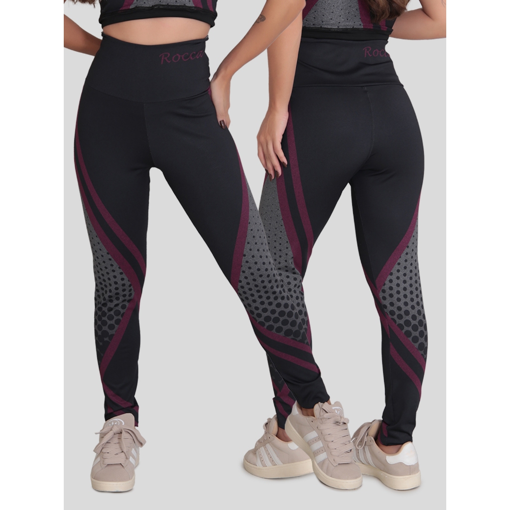 Calça Legging Feminina Fitness Academia Cintura Alta Estampada Mescla em Oferta na Shopee