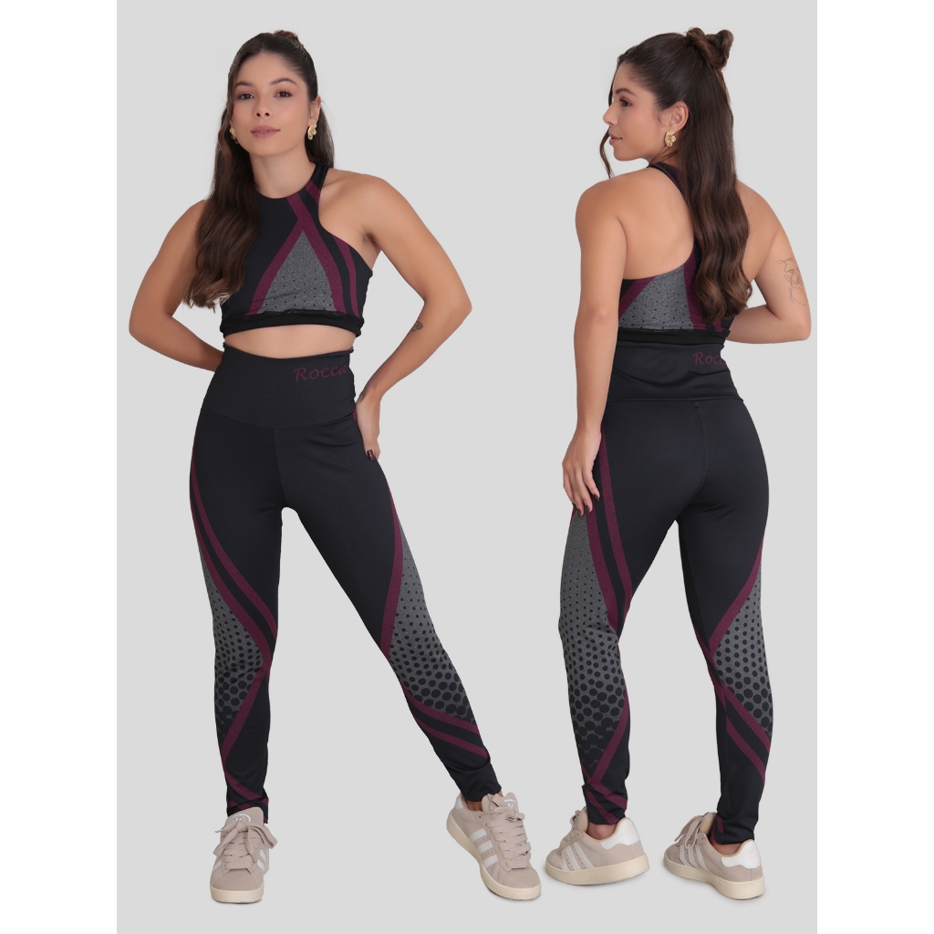 Conjunto Fitness Feminino Sublimado Top Dupla Face Zero Transparência em Oferta na Shopee
