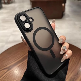 Magnético Luxo Fosco(2) Translúcido Armadura Caso À Prova De Choque Para iPhone 16 15 14 13 12 11 Pro Max 14 15 Plus Mag em Oferta na Shopee