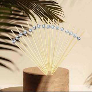 Kit 100 Palitos de Bambu Para Petisco Decorado globo Prata 12cm em Oferta na Shopee