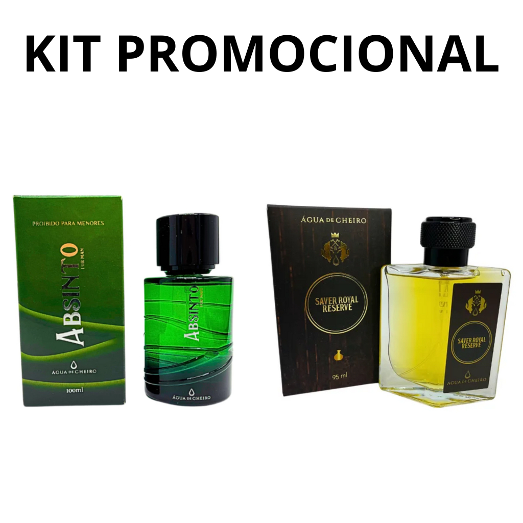 KIT PROMOCIONAL 02 UNIDADES (01 PERFUME ABSINTO FOR MAN MASCULINO 100ML + 01 PERFUME SAVER ROYAL 100ML)